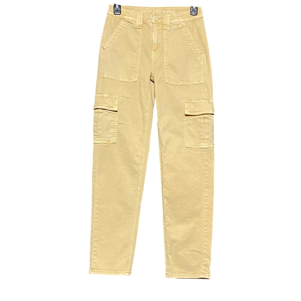 American‎ Eagle Outfitters Women's 00 Short Cargo Pants Tan Stretch Cotton Blend